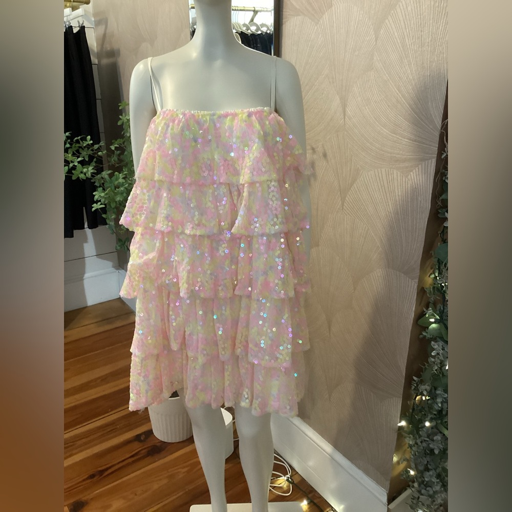 Mable flower sequins dress